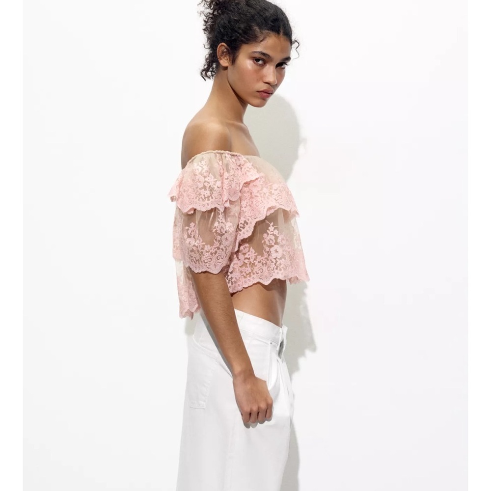Zara Embroidered Ruffle Top - Picture 7 of 10
